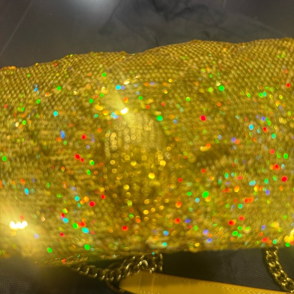 Kurt Geiger Gold Sequin Shoulder Bag - Picture 7 of 11